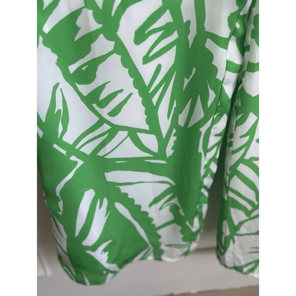 Lilly Pulitzer Palm Boom Boom Jumpsuit Size M Kelly Green Palm Wide Leg Tropical - Picture 7 of 13
